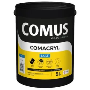 Peinture de finition - COMUS - COMACRYL MAT 5L - Acrylique - Mat - BlancVendu parrakuten