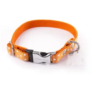 Collier Chien Martin Sellier Collier Pois orange S pas cher