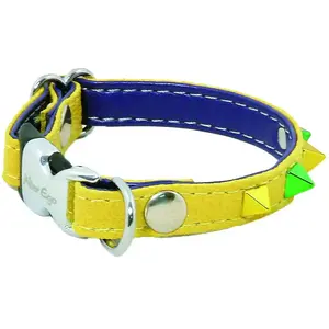 Collier pour chien en cuir Alter Ego Color Jaune 2XS 3009503 pas cher