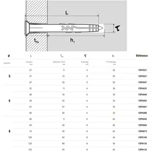 Comparateur de prix : Chevilles à frapper nylon tête plate 5X27 boîte de 200 - SCELL-IT - YZ...