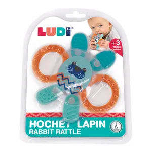 LUDI - Hochet Lapin - Jeux d'éveil pour bébé - Dès 3 mois