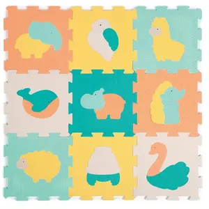 LUDI Dalles animaux en mousse pastel pas cher