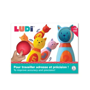Comparateur de prix : Jeu de quilles Chat - LUDI - En plastique souple - Développe l'adresse et l'habileté de votre enfant