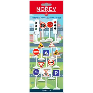 NOREV - 12 Panneaux de Signalisation + 2 Feux Tricolores pas cher
