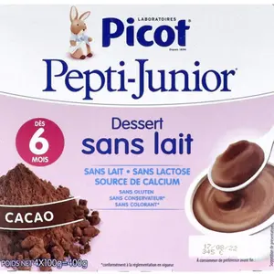 Comparateur de prix : Picot Mon 1er Dessert sans Lait Cacao +6m 4 x 100g