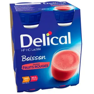 Delical Boisson HP HC Lactée saveur fruits rouges lot de 4x200ml