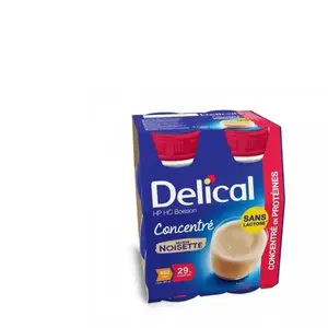 Comparateur de prix : Delical Concentré Boisson HP HC Sans Lactose Noisette | 4 x 200 ml