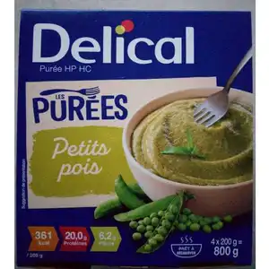 Comparateur de prix : DELICAL Délical Purées de Petit Pois 4x200 Grammes