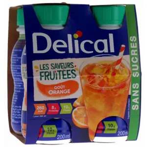 Delical Boisson Fruitée Orange 4x200ml pas cher