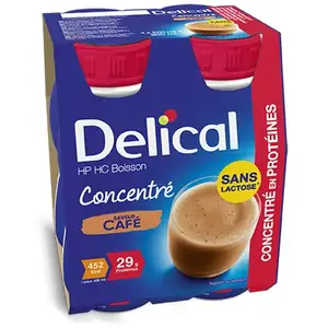 Comparateur de prix : Delical Concentré Boisson HP HC Sans Lactose Café | 4 x 200 ml