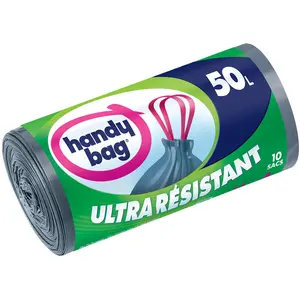 Sacs poubelle 50L avec liens coulissants x 10 Handy BagVendu paramazon