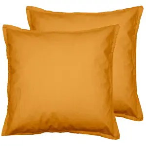 Sensei Maison Lot de 2 taies d'oreiller en flanelle de coton Caramel 65x65 cm pas cher