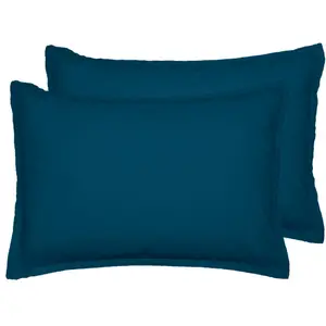 Sensei Maison Lot de 2 taies d'oreiller en flanelle de coton Indigo 50x70 cm pas cher
