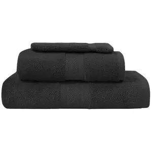 Sensei Maison Ensemble de bain 3 pièces Noir pas cher