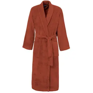 Sensei Maison Peignoir de bain mixte col châle en coton 420 g/m² Terracota XL