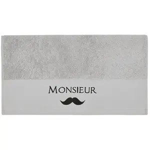 Sensei Maison Serviette de toilette en coton Gris Cendré 50x100 cm pas cher