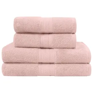 Sensei Maison Ensemble de bain 4 pièces en coton Poudre