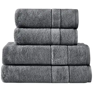 Sensei Maison Ensemble de bain 4 pièces 650 g/m²  ardoise
