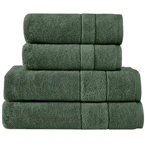 Sensei Maison Ensemble de bain 4 pièces 650 g/m²  eucalyptus