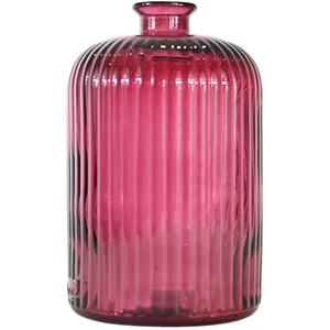 SENSEI MAISON - Vase en verre recyclé strié h 23 cm KOKILLE - 23 cm - Fushia pas cher