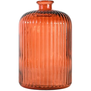 Sensei Maison Vase en verre recyclé strié  Brique 23 cm pas cher