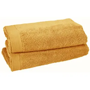 Sensei Maison Lot de 2 draps de bain 500 g/m²  caramel 70x130 cm pas cher