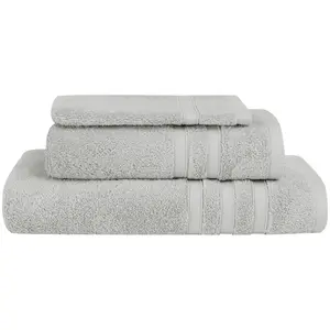 Sensei Maison Ensemble de bain 3 pièces en coton/modal Gris Perle pas cher