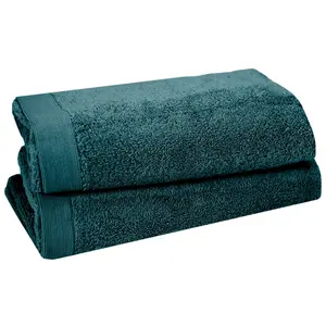 Sensei Maison Lot de 2 draps de bain 500 g/m²  denim 70x130 cm pas cher