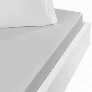 Sensei Maison Drap housse jersey coton peigné extensible bo gris perle 160x200 cm pas cher