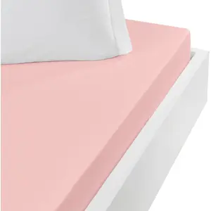 Sensei Maison Drap housse jersey coton peigné extensible bo poudre 90x190 cm pas cher