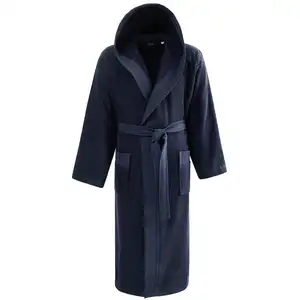Sensei Maison Peignoir à capuche uni 420 g/m²  bleu nuit S pas cher