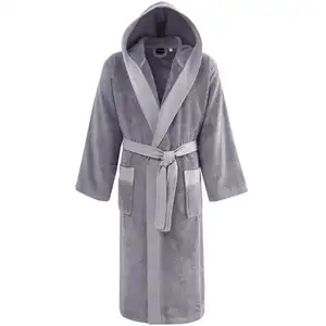 Sensei Maison Peignoir à capuche uni 420 g/m²  ardoise XL pas cher