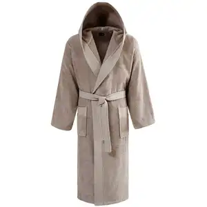 Sensei Maison Peignoir à capuche uni 420 g/m²  sable L pas cher