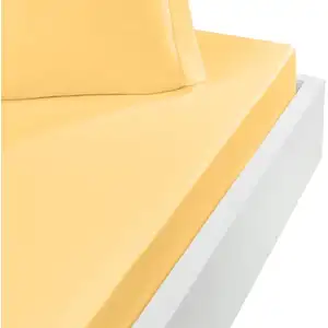 Sensei Maison Drap housse en coton bonnet 30 cm miel 120x190 cm pas cher
