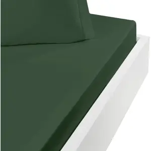 Sensei Maison Drap housse en coton bonnet 30 cm lichen 160x200 cm pas cher