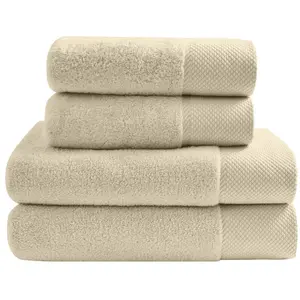 Sensei Maison Ensemble de bain 4 pièces en coton peigné Zéro Twist Ficelle pas cher