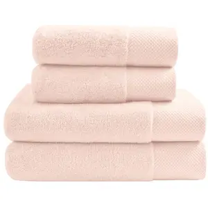 Sensei Maison Ensemble de bain 4 pièces en coton peigné Poudre pas cher