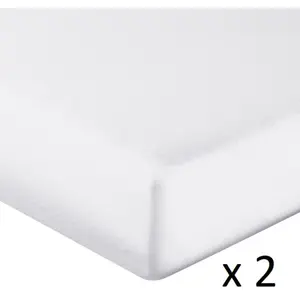 Sensei Maison Lot de 2 protège-matelas imperméables coton Blanc 200x200 cm