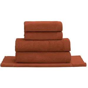 Sensei Maison Ensemble de bain avec tapis 5 pièces auburn pas cher