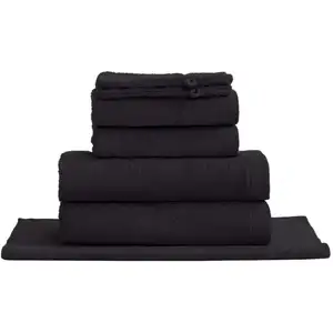Sensei Maison Ensemble de bain avec tapis 7 pièces carbone pas cher