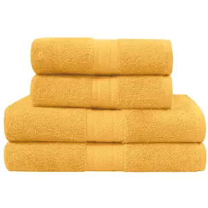 Sensei Maison Ensemble de bain 4 pièces en coton Caramel pas cher