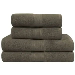 Sensei Maison Ensemble de bain 4 pièces en coton Noisette