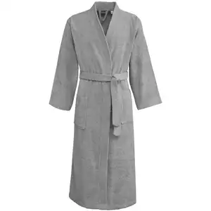 Sensei Maison Peignoir col kimono en coton Gris Perle S pas cher