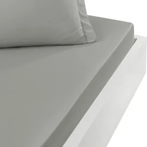 Sensei - Drap Housse Percale UNI - - Gris Perle, Coton, 140x200