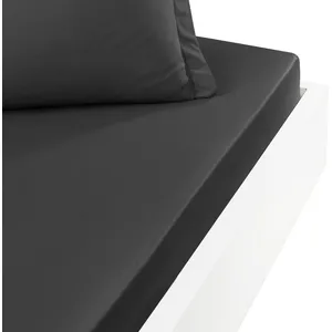 Sensei - Drap Housse Percale UNI - - Anthracite, Coton, 140x200