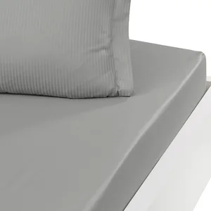 Drap housse uni en satin de coton Gris Acier 90x190 cm pas cher