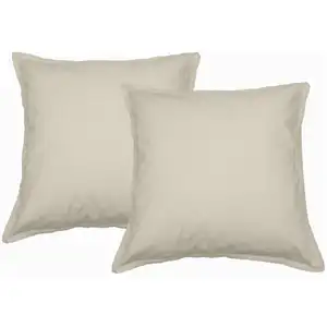 Lot de 2 taies d'oreiller en flanelle de coton Ficelle 65x65 cm pas cher