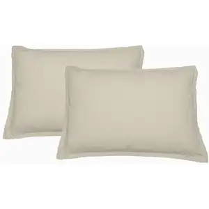 Sensei Maison Lot de 2 taies d'oreiller en flanelle de coton Ficelle 50x70 cm pas cher