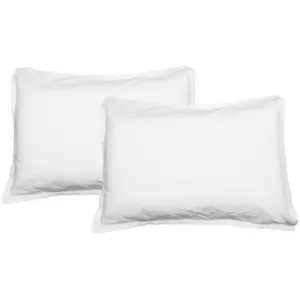 Lot de 2 taies d'oreiller en flanelle de coton Blanc 50x70 cm pas cher