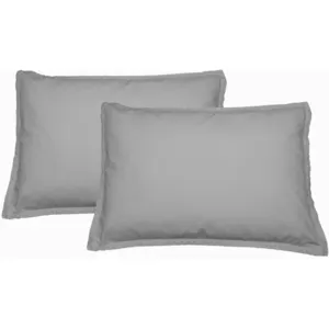 Sensei Lot de 2 taies d'oreiller en flanelle de coton Gris Perle 50x70 cm pas cher